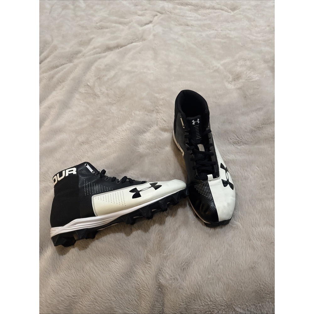 Under Armour Football Cleats UA RENEGADE‎ RM Black & White Mens Size 10 Sports